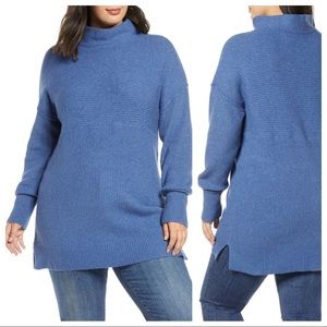 NWOT Caslon Mix Rib Cotton Blend Tunic Sweater